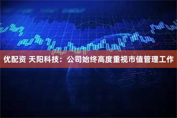 优配资 天阳科技：公司始终高度重视市值管理工作